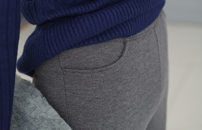 口袋弹力打底裤短裤（加绒）