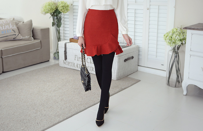 郁金香马里昂褶皱裙子