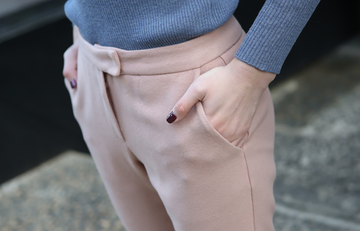 柔丝加绒修身宽松长裤（2015年）