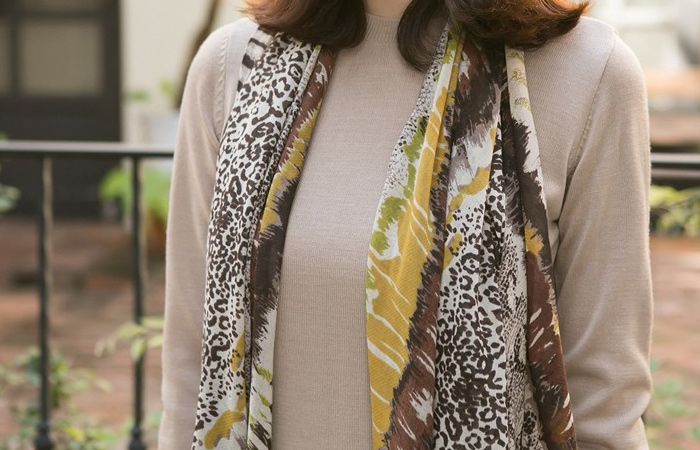 狮子座大型动物围巾