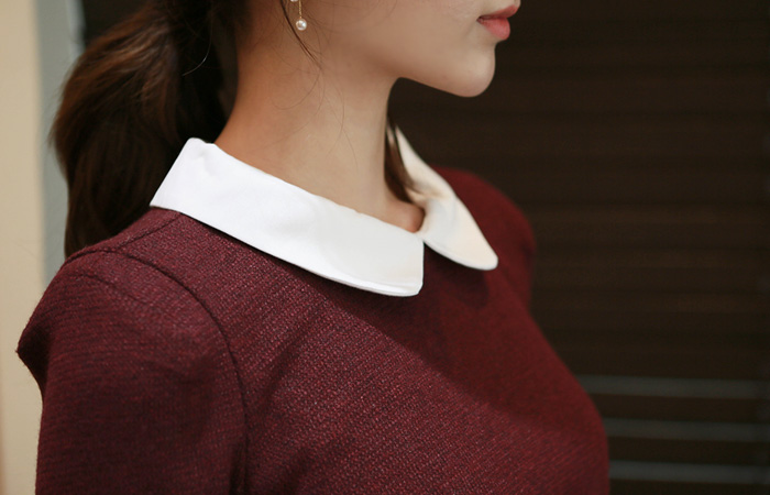 劳伦羊毛连衣裙（领可拆卸）