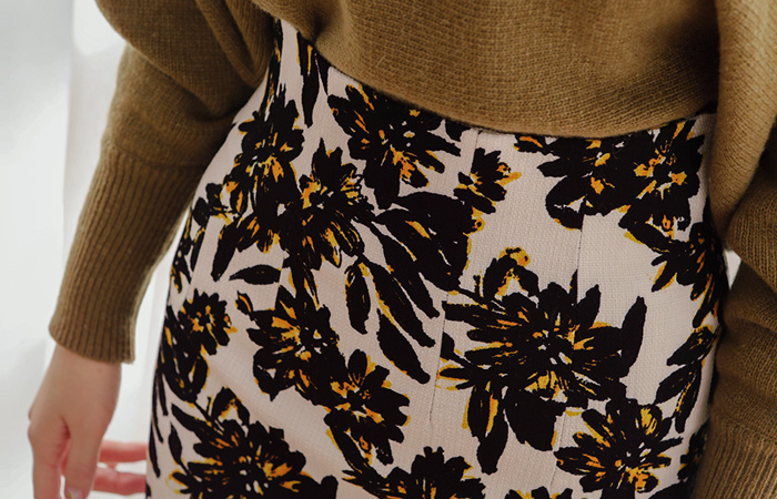 向日葵棉弹力裙子