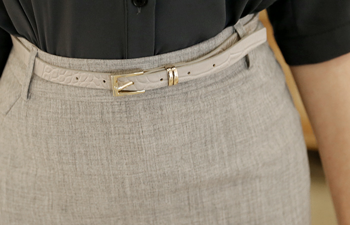 当类腰带^ h线条裙子