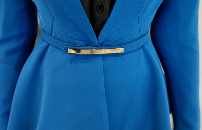 Goldeuba腰带波浪群/喇叭裙外套