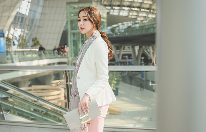 一键纯色亚麻外套