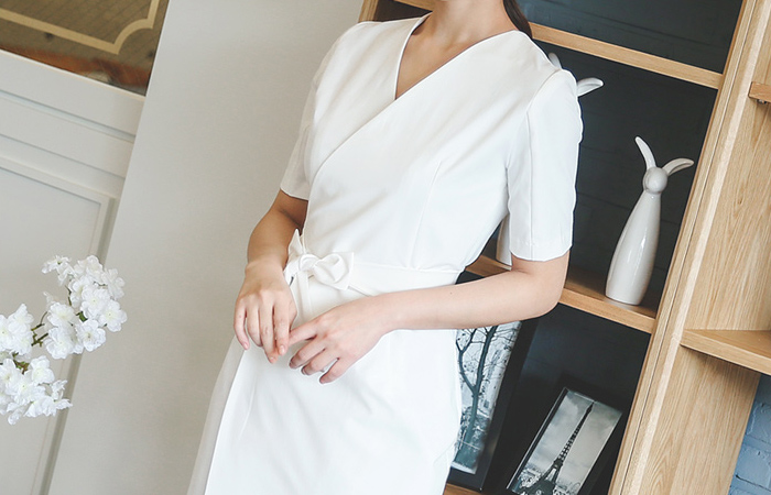 现代可逆包装连衣裙