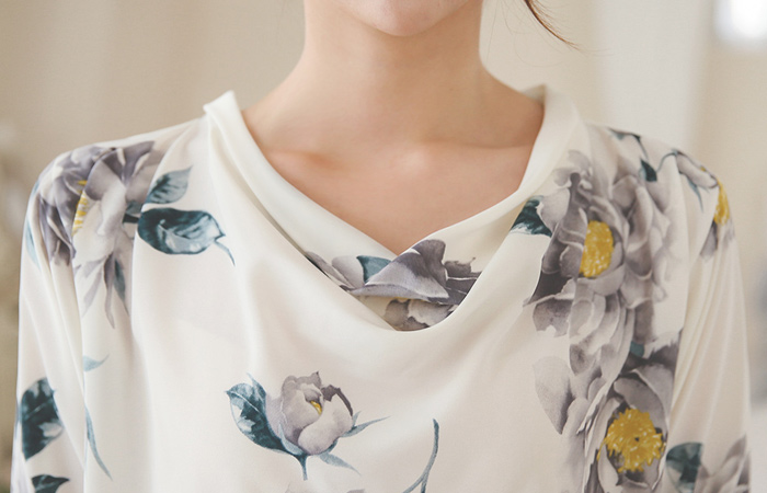 优雅大花罩女衬衫