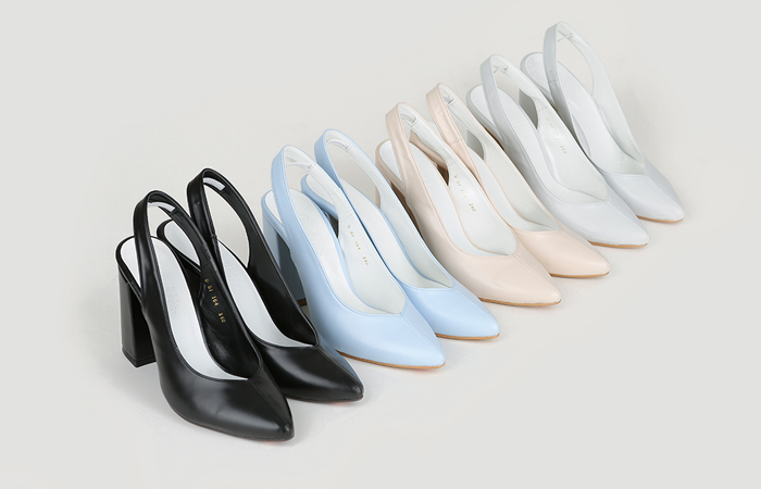 深V矮胖露脚后跟鞋