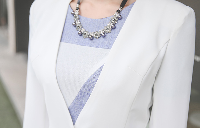 真丝花边纯色外套