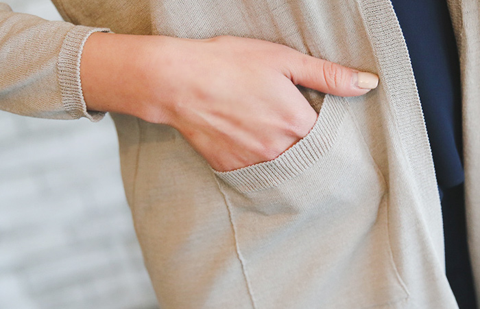 简单自然yeopteuim长款开衫