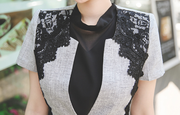 优雅蕾丝修身外套