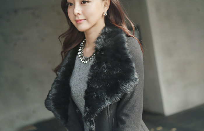 真正的兔毛外套车手羊毛