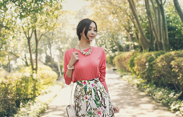 柔丝天丝插肩Ť恤衫