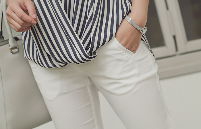 口袋直筒宽松长裤