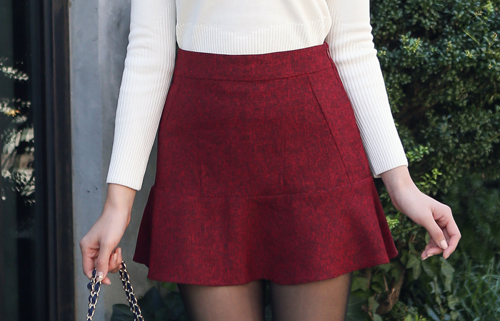 Bokasi褶皱短裙裤