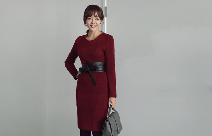 衬里加绒针织衫连衣裙