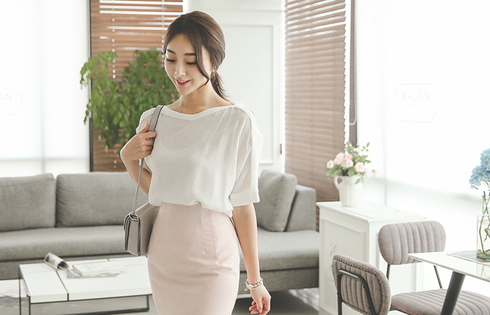 Teuim肩一字领女衬衫