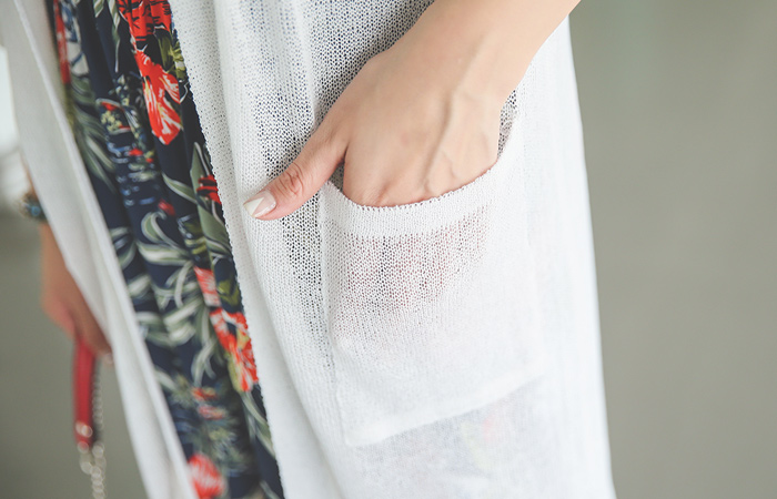 袖珍盒yeopteuim长款开衫