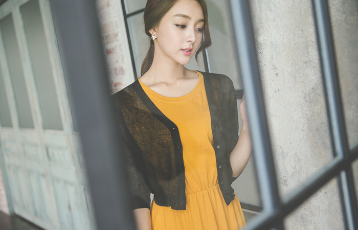 返回蕾丝V字领7件开衫