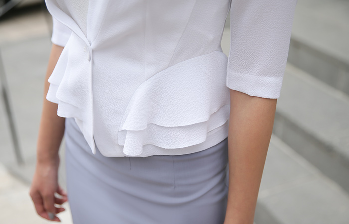 褶皱一键式短外套（夏季）