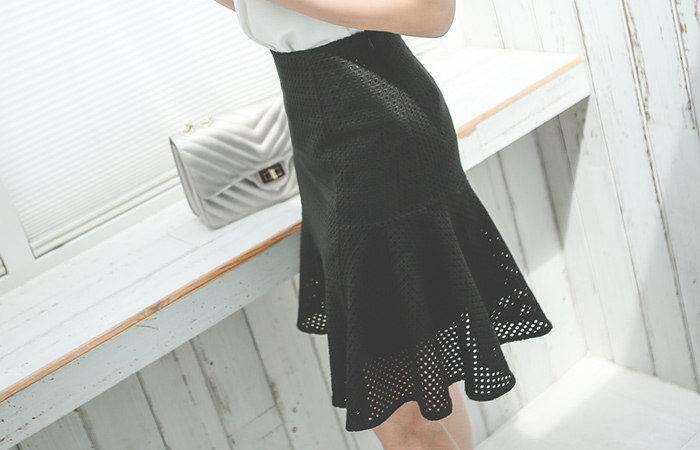 美人鱼广场印花裙子