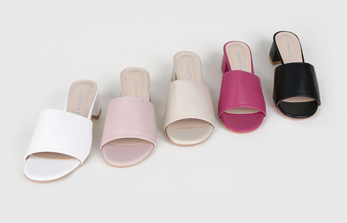 [模特穿29秒骡子现代拖鞋