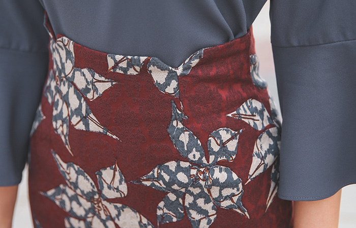 茉莉花提花棉弹力裙子