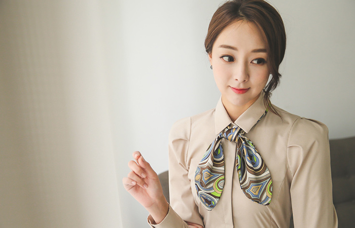 佩斯利围巾棉弹力女衬衫