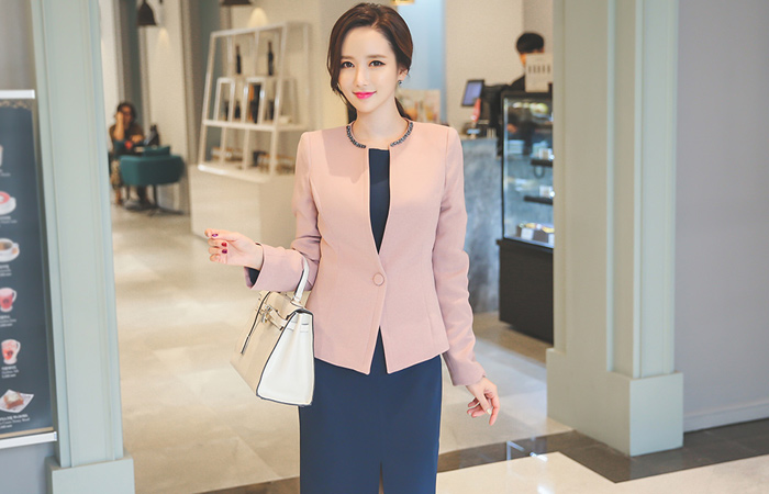 夫人立方体圆领外套