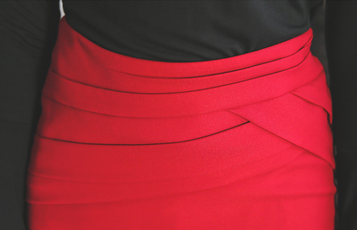 狂想曲褶皱悬垂裙子（秋天）