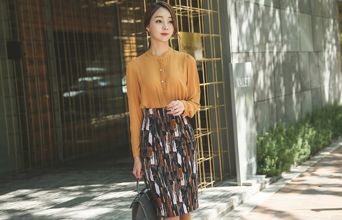 凯利高腰MIDI裙子