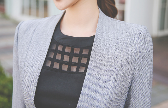 交锋纯色外套剪裁（夏季）