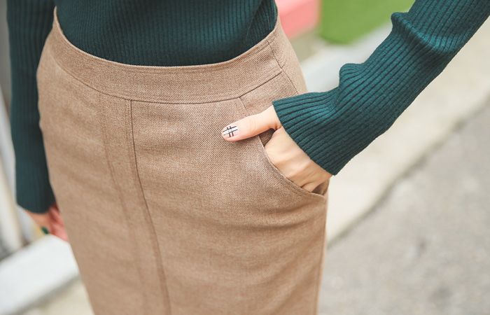 基本的口袋bokasi裙子