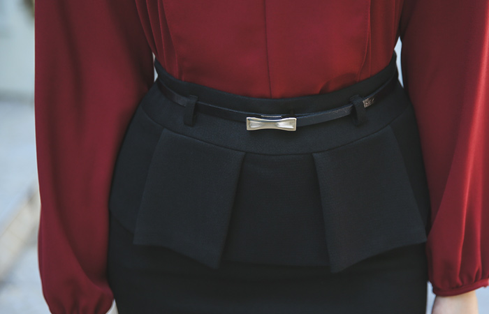 正式梅花百褶页裙子