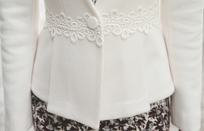 Dyuel波绣花羊毛外套