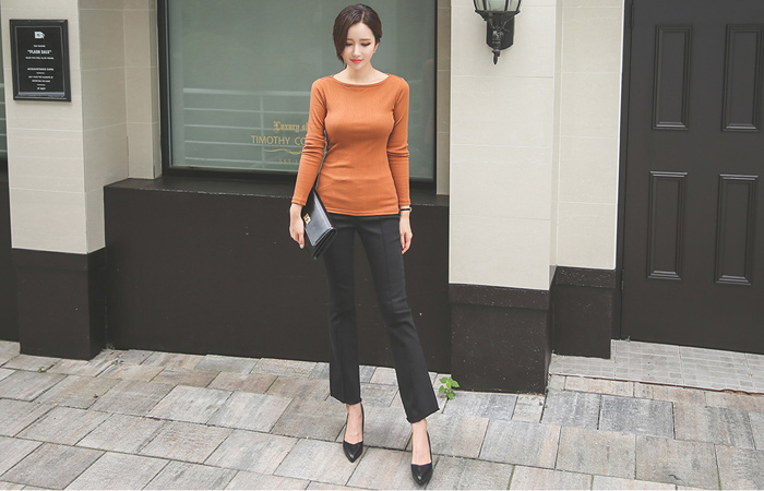 切割靴型裤加绒裤子绑扎