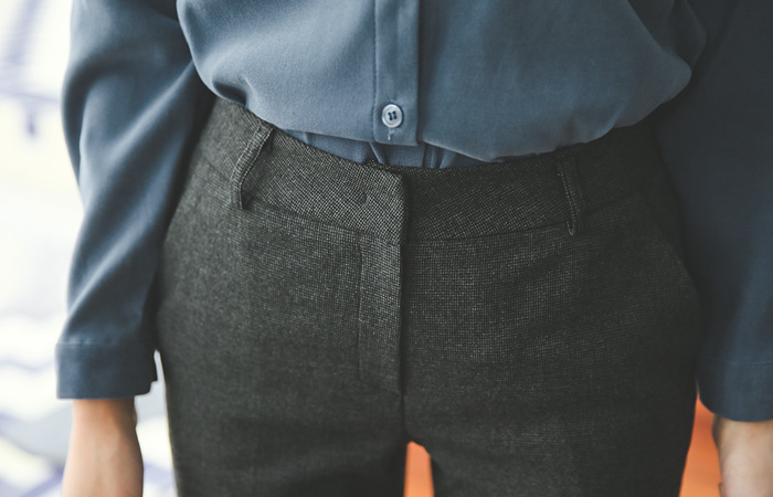 枪会检查修身宽松长裤