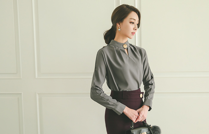 玛西娅teuim按钮女衬衫