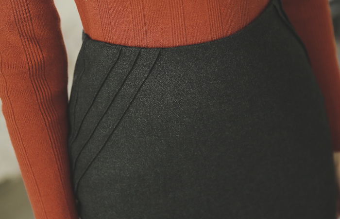 三合一针抱膝线裙子