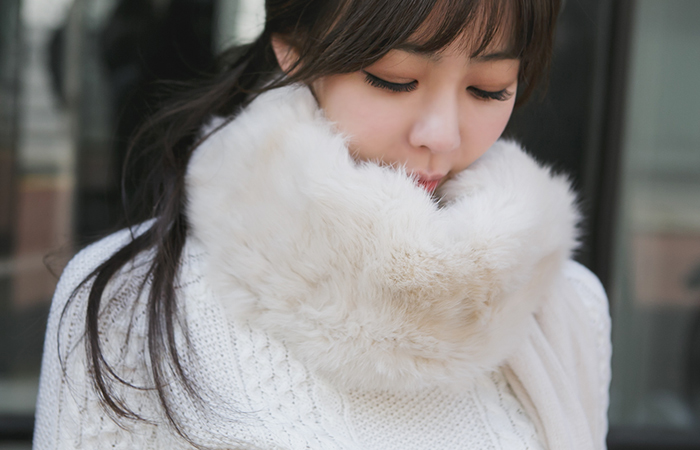 真兔毛毛皮草围巾