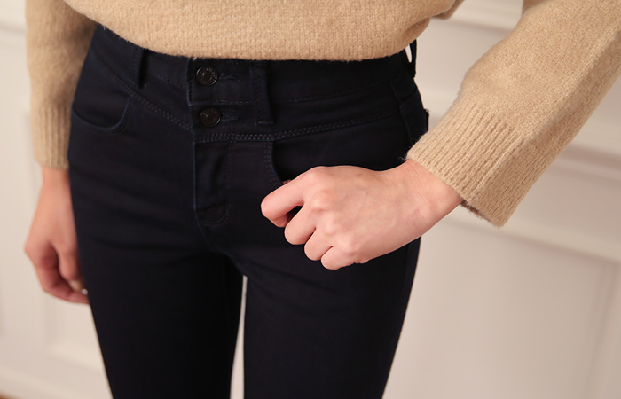 Banhayi加绒棉弹力紧身牛仔裤