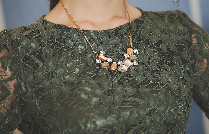 石榴石立方体项链