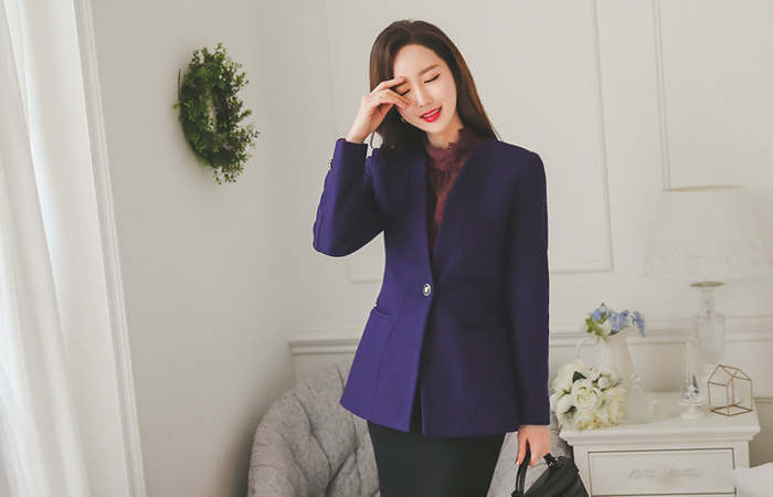 Bibante古董按钮羊毛夹克一半