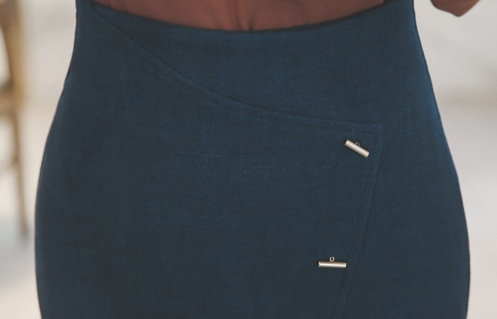 黄金提示按钮郁金香teuim裙子