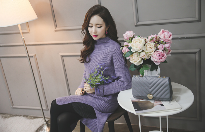 博览会安哥拉teuim日长款针织衫