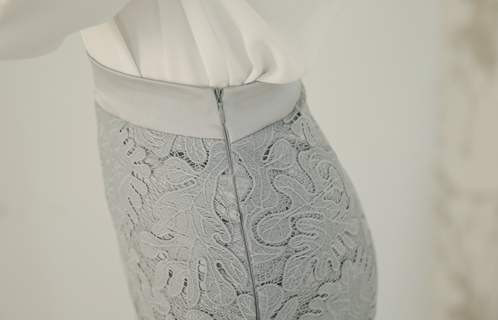 蕾丝与绸缎美人鱼裙子