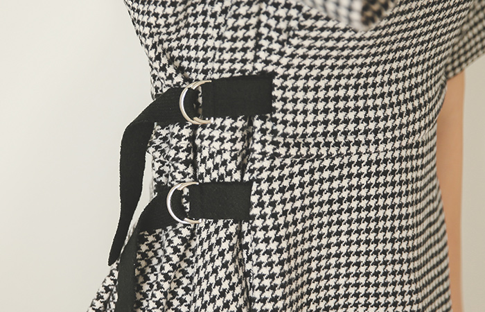 检查猎犬bijyo羊毛连衣裙