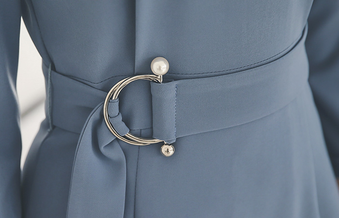 转子珍珠戒指腰带连衣裙