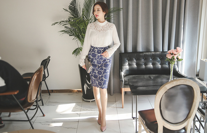 Ahkeuriseu双蕾丝裙子