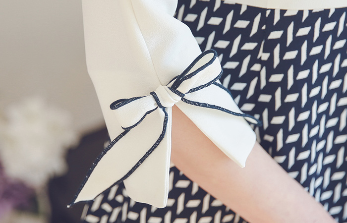 丽娜零售带状波浪群/喇叭裙连衣裙